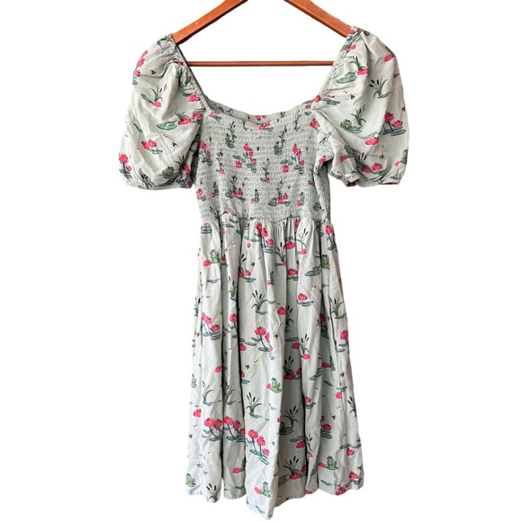 Disney The Princess And The Frog Lily Pads Flowers Smocked Dress Boxlunch Small - Picture 4 of 8
